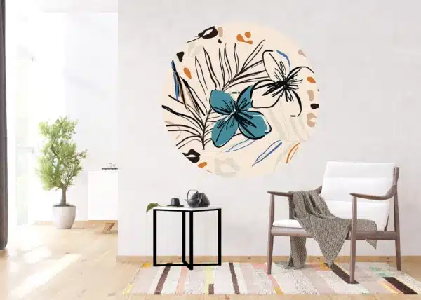 Wall Mural Graphical Florals, 70 x 70 cm, CR 3255