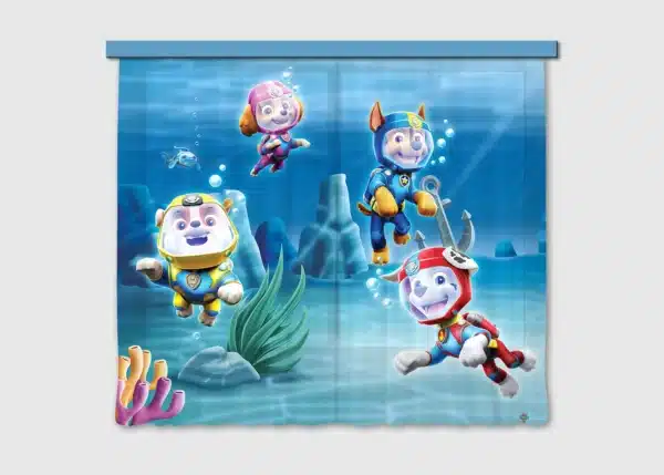 Curtain Paw Patrol Underwater, 180 x 160 cm, FCSXL 4390