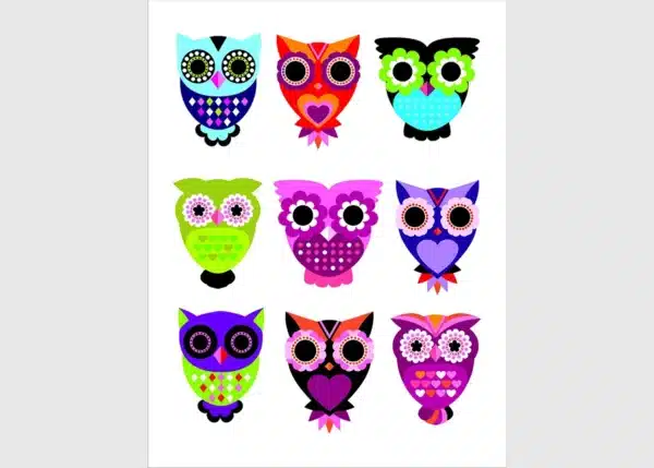 Wall Stickers Owls, 65 x 85 cm, K 1022