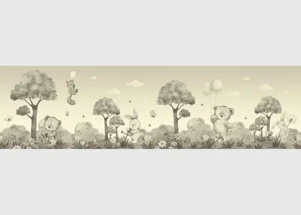 Wall Border Cute Bear Sepia | 5 m x 13.8 cm | WBD 8169