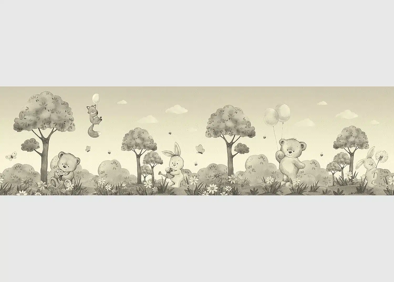 Wall Border Cute Bear Sepia | 5 m x 13.8 cm | WBD 8169
