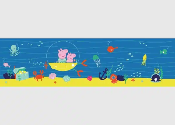Wall Border Peppa Pig Sea | 5 m x 13.8 cm | WBD 8193