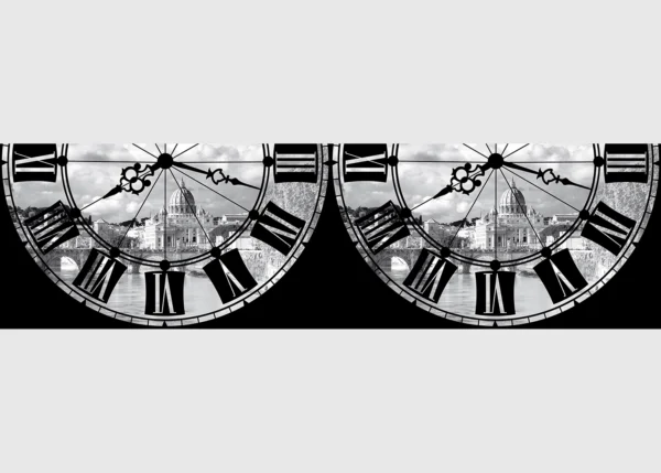 Wall Border Monochrome Clocks | 5 m x 13.8 cm | WB 8204